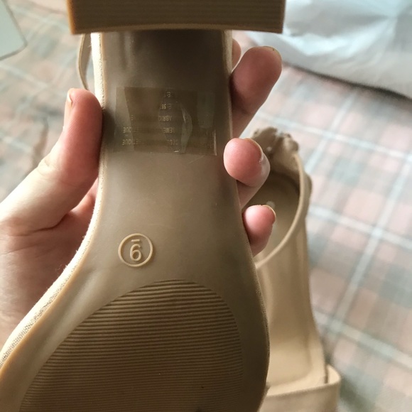 Dainty Single-Strap Heeled Sandals in Beige - Picture 6 of 6